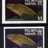 Pitcairn Islands 1988 Fish $3 cromaline on plastic card plus issued stamp (SG 313) from Format International archives, rarely offered