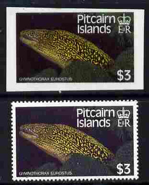 Pitcairn Islands 1988 Fish $3 cromaline on plastic card plus issued stamp (SG 313) from Format International archives, rarely offered