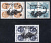 Mordovia Republic - WWF Seahorses opt set of 3 values, each design opt'd on,block of 4 Russian defs,unmounted mint