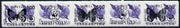 Sakha (Yakutia) Republic - WWF Butterflies opt set of 15 values (5 se-tenant strips each containing 3 stamps & 2 labels) each strip opt'd on 10 Russian defs (Total 50 stamps) unmounted mint