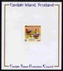 Easdale 1993 40th Anniversary of Coronation overprinted in red on Flora & Fauna perf 52p (Butterfly & Insects) mounted on Publicity proof card issued by the Easdale Stamp Promotion Council