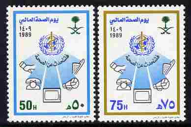 Saudi Arabia 1989 World Health Day set of 2 unmounted mint SG 1578-79