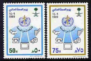 Saudi Arabia 1989 World Health Day set of 2 unmounted mint SG 1578-79