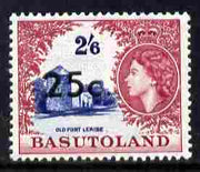 Basutoland 1961 Decimal Surcharge 25c on 2s6d type I (Fort Leribe) unmounted mint SG 66