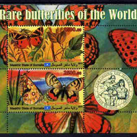 Maakhir State of Somalia 2011 Rare Butterflies #1 (with Scout Badge) perf sheetlet containing 2 values unmounted mint