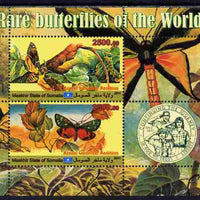 Maakhir State of Somalia 2011 Rare Butterflies #2 (with Scout Badge) perf sheetlet containing 2 values unmounted mint