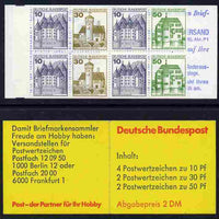 Germany - West 1980-81 German Castles 2m booklet,(without posthorn) complete and fine, SG SB71a