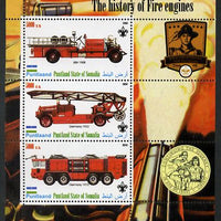 Puntland State of Somalia 2010 History of Fire Engines #2 (with Scout Logo) perf sheetlet containing 3 values unmounted mint