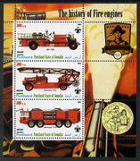 Puntland State of Somalia 2010 History of Fire Engines #2 (with Scout Logo) perf sheetlet containing 3 values unmounted mint