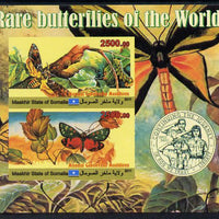 Maakhir State of Somalia 2011 Rare Butterflies #2 (with Scout Badge) imperf sheetlet containing 2 values unmounted mint