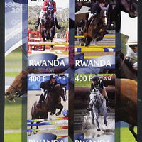 Rwanda 2012 London Olympic Games - Equestrian imperf sheetlet containing 4 values unmounted mint