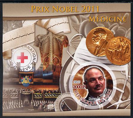 Mali 2011 Nobel Prize for Medicine - Bruce A Beutler imperf souvenir sheet containing circular stamp unmounted mint