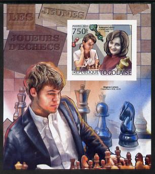 Togo 2012 Chess Players - Kateryna Lahno & Magnus Carlsen imperf m/sheet unmounted mint. Note this item is privately produced and is offered purely on its thematic appeal