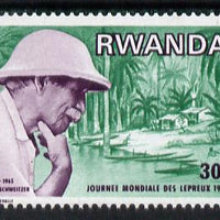 Rwanda 1976 Albert Schweitzer in pith helment 30c from World Leprosy set unmounted mint, SG 720*