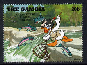 Gambia 1995 Donald Duck dressed as indian from Chinook Tribe 20b from Cowboys & Indians set unmounted mint, SG 2158