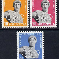 Switzerland 1944 Olympic Games Jubilee set of 3 unmounted mint SG 434-6