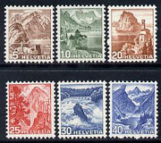 Switzerland 1948 Landscapes New Colours set of 6 unmounted mint SG 489-94