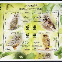 Iran 2011 WWF - Owls perf m/sheet containing set of 4 unmounted mint