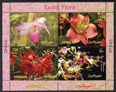 Somalia 2004 Exotic Flora - Orchidss perf sheetlet containing 4 values unmounted mint. Note this item is privately produced and is offered purely on its thematic appeal