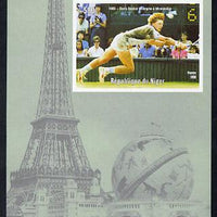 Niger Republic 1998 Events of the 20th Century 1980-1989 Boris Becker Wimbledon Champion imperf souvenir sheet unmounted mint. Note this item is privately produced and is offered purely on its thematic appeal