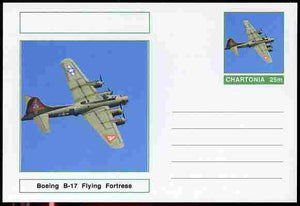 Chartonia (Fantasy) Aircraft - Boeing B-17 Flying Fortress postal stationery card unused and fine