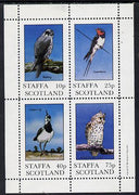 Staffa 1981 Birds #03 (Hobby, Swallow, Lapwing & Owl) perf,set of 4 values (10p to 75p) unmounted mint