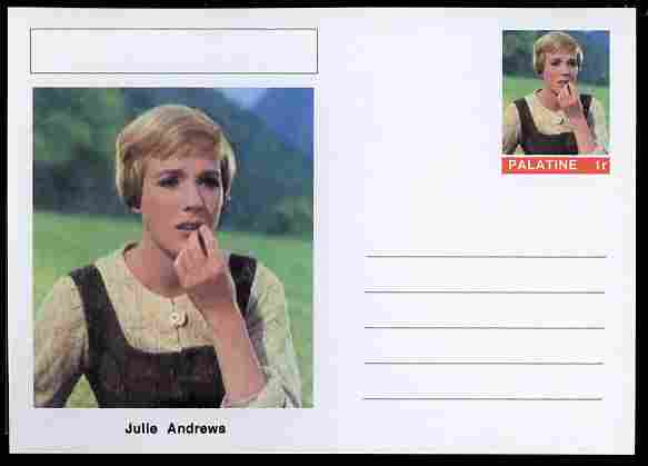 Palatine (Fantasy) Personalities - Julie Andrews (actress) postal stationery card unused and fine