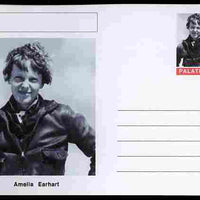 Palatine (Fantasy) Personalities - Amelia Earhart (aviation pioneer) postal stationery card unused and fine