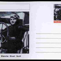 Palatine (Fantasy) Personalities - Blanche Stuart Scott (aviation pioneer) postal stationery card unused and fine