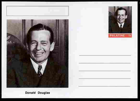 Palatine (Fantasy) Personalities - Donald Douglas (aviation pioneer) postal stationery card unused and fine