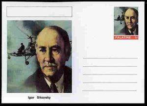 Palatine (Fantasy) Personalities - Igor Sikorsky (aviation pioneer) postal stationery card unused and fine