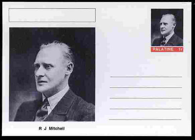 Palatine (Fantasy) Personalities - R J Mitchell (aviation pioneer) postal stationery card unused and fine