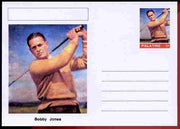 Palatine (Fantasy) Personalities - Bobby Jones (golf) postal stationery card unused and fine