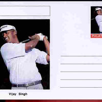 Palatine (Fantasy) Personalities - Vijay Singh (golf) postal stationery card unused and fine