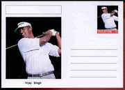 Palatine (Fantasy) Personalities - Vijay Singh (golf) postal stationery card unused and fine