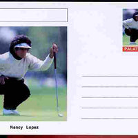 Palatine (Fantasy) Personalities - Nancy Lopez (golf) postal stationery card unused and fine