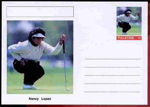 Palatine (Fantasy) Personalities - Nancy Lopez (golf) postal stationery card unused and fine