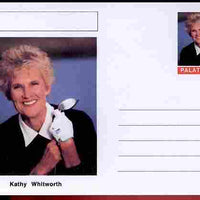 Palatine (Fantasy) Personalities - Kathy Whitworth (golf) postal stationery card unused and fine