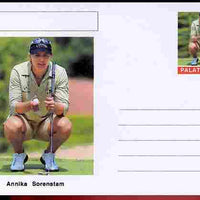 Palatine (Fantasy) Personalities - Annika Sorenstam (golf) postal stationery card unused and fine