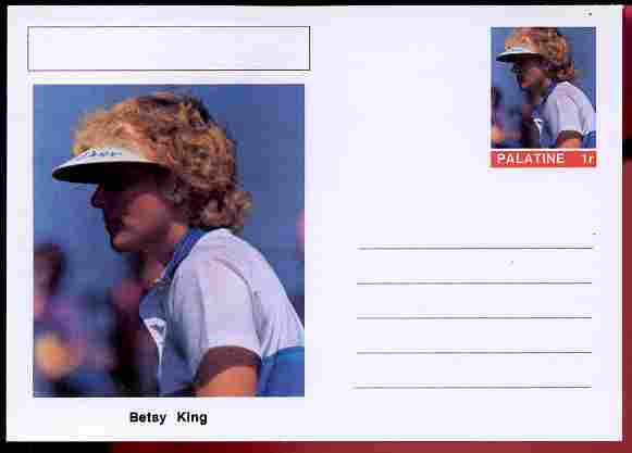 Palatine (Fantasy) Personalities - Betsy King (golf) postal stationery card unused and fine