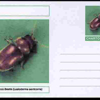 Chartonia (Fantasy) Insects - Tobacco Beetle (Lasioderma serricorne) postal stationery card unused and fine