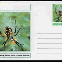 Chartonia (Fantasy) Aracnids - Black & Yellow Garden Spider (Argiope aurantia) postal stationery card unused and fine