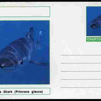 Chartonia (Fantasy) Fish - Blue Shark (Prionace glauca) postal stationery card unused and fine