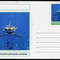 Chartonia (Fantasy) Fish - Great White Shark (Carcharodon carcharias) postal stationery card unused and fine