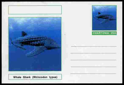 Chartonia (Fantasy) Fish - Whale Shark (Rhincodon typus) postal stationery card unused and fine