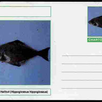 Chartonia (Fantasy) Fish - Atlantic Halibut (Hippoglossus hippoglossus) postal stationery card unused and fine