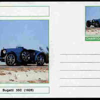 Chartonia (Fantasy) Cars - 1928 Bugatti 35C postal stationery card unused and fine