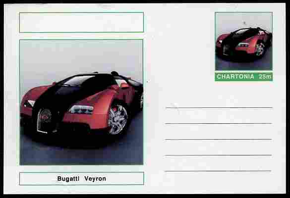 Chartonia (Fantasy) Cars - 2009 Bugatti Veyron postal stationery card unused and fine