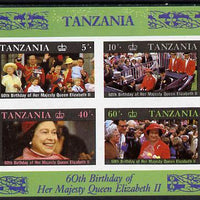 Tanzania 1987 Queen's 60th Birthday imperf m/sheet unmounted mint (as SG MS 521)