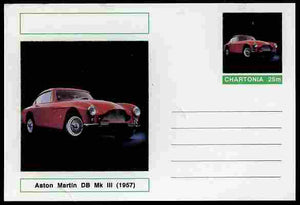 Chartonia (Fantasy) Cars - 1957 Aston Martin DB Mk III postal stationery card unused and fine